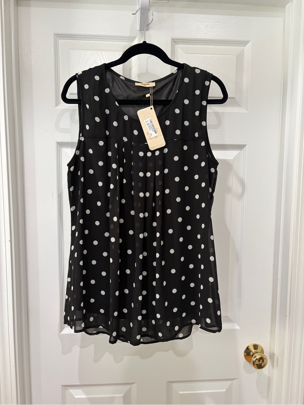 NWT XXL Polka Dot Sleeveless Top with Lining